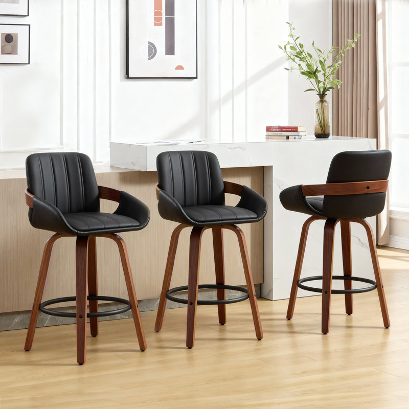 Swivel Bar & Counter Stool, Black, 1