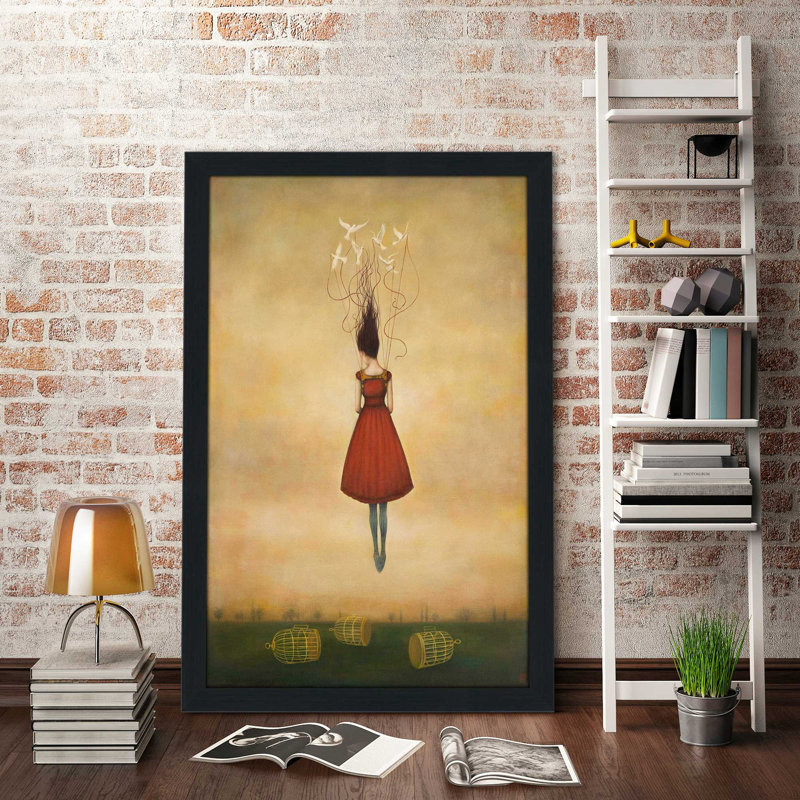 Suspension de l'incrédulité par Duy Huynh - Peinture, H 27,5 po x l 21,5 po x P 0,75 po, Cadre espresso