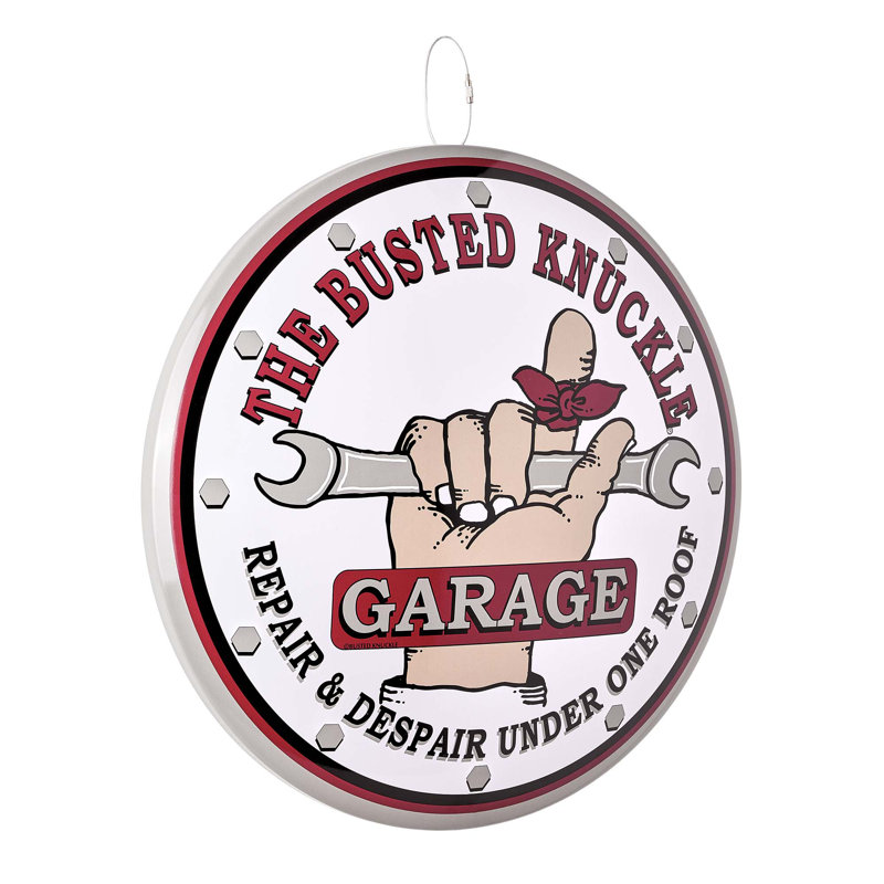 Enseigne ronde en métal Mancave