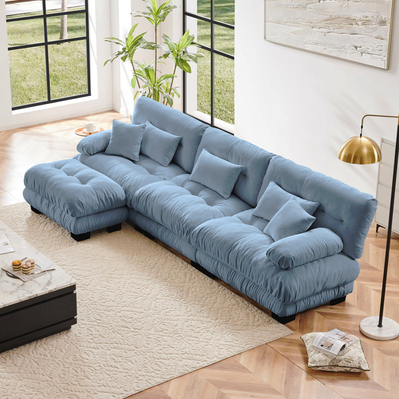 Canapé modulaire Luxury Luxury, Chenille bleu