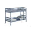 Mobilier de chambre à coucher style transitionnel avec lit superposé simple au-dessus d'un lit simple à lattes arquées et finition grise