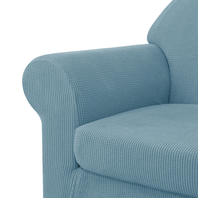 Pizarro Box Cushion Loveseat Slipcover, Steel Blue