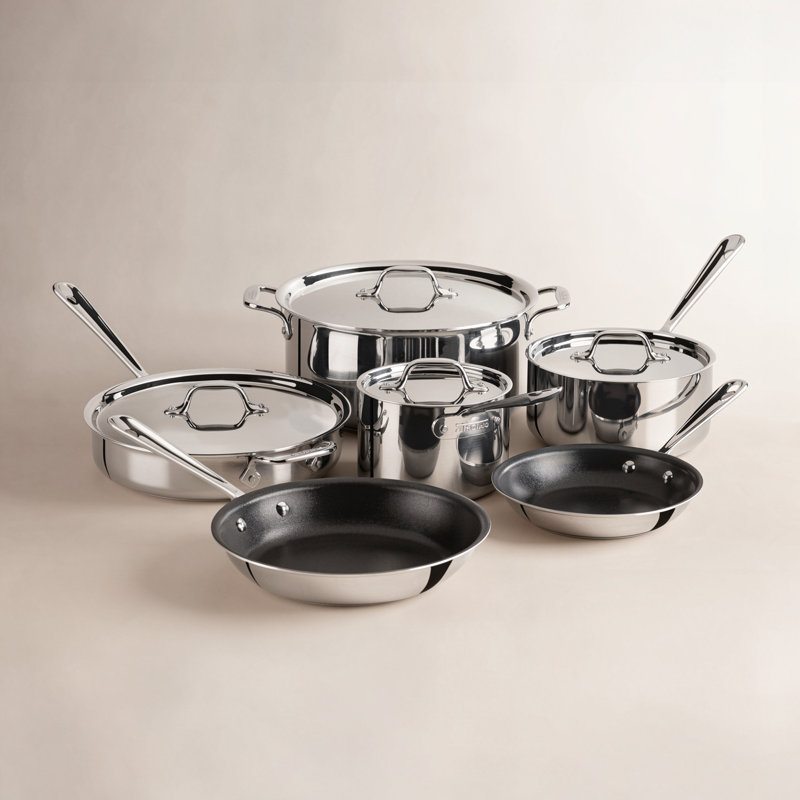 Batterie de cuisine en acier inoxydable 10 pièces All-Clad D3