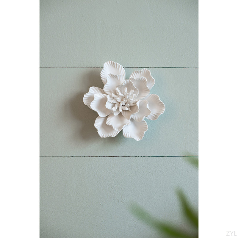 Décoration murale en céramique crème faite à la main D5.1X2.2 "