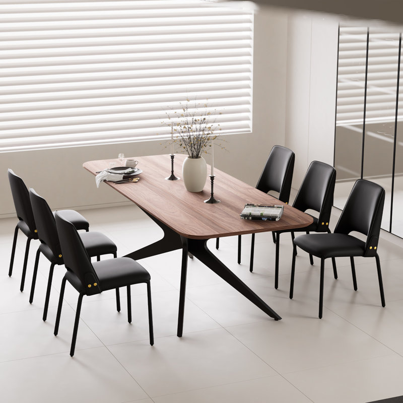 Upholstered Dining Chairs Faux Leather Armless Side Chair With Padded Seat & Metal Frame For Kitchen, Living Room, Office, Vanity
