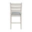 De 2 chaises à hauteur de comptoir en blanc antique, siège texturé confortable, style dossier, structure en bois, convient aux repas décontractés à la maison, assemblage requis, salle à manger 2, finition blanche, dossier rembourré gris,