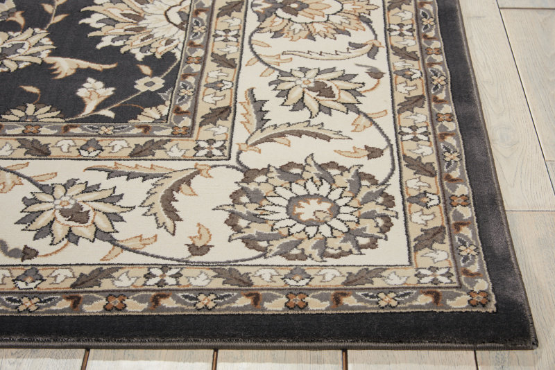 Tapis charbon/ivoire Atlasburg, Rectangle 9 pi 3 po x 12 pi 9 po