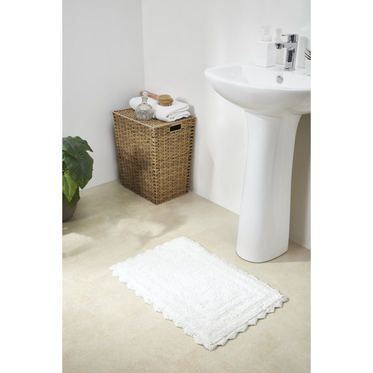 mDesign Bathroom 3 Piece Rug Set, Cotton, Water Absorbent Bath