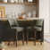 Bisto Upholstered Counter Height Bar Stool with Solid Wood legs