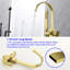 Robinet de baignoire moderne à fixation au sol avec douche à main, or brossé