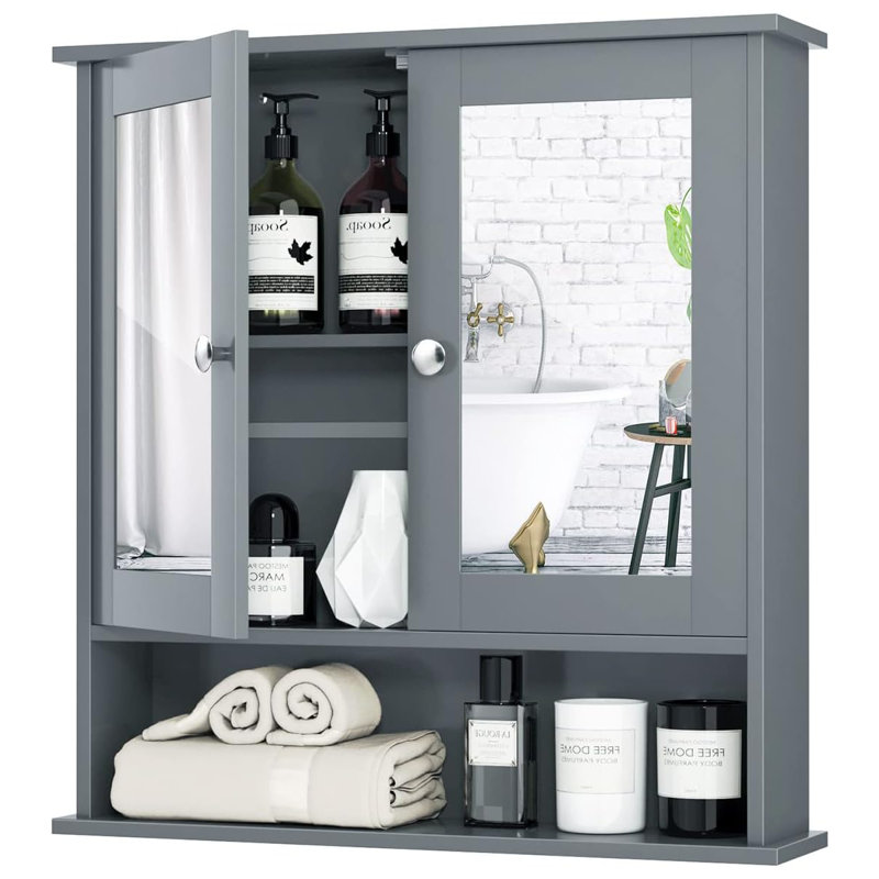 Rangement pour salle de bain Leshanti, Gris