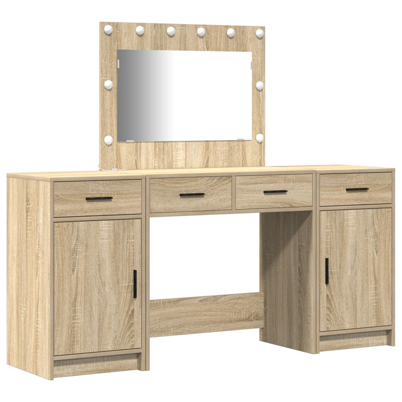 Dressing Table with Mirror, Sonoma Oak