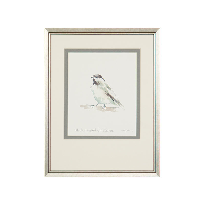 Mésange à tête noire - peinture encadrée