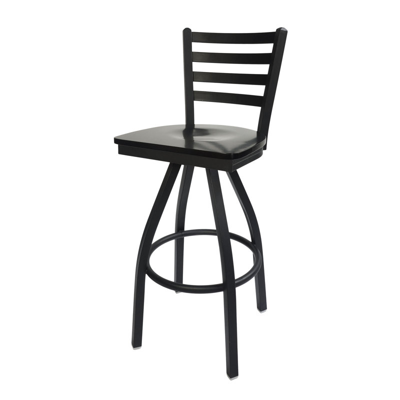 Swivel Counter Stool with Metal Frame, Black