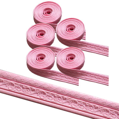 5 Rolls Peel and Stick Wallpaper Border, 3D Self-Adhesive Baseboard Trim 90"x3.14" Flexible Molding for Wall, Mirror, Kitchen, Bathroom, Easy DIY Home Decor