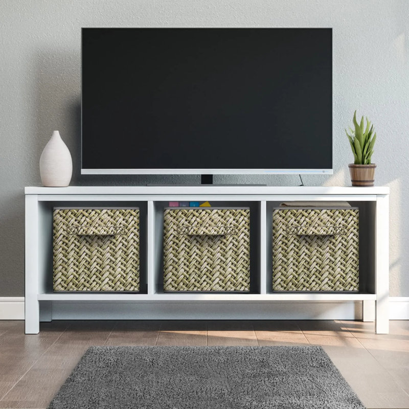 Cubes de rangement Sorbus avec poignées - Bacs de rangement pliables en tissu - Panier à casiers avec design tissé pour tablettes