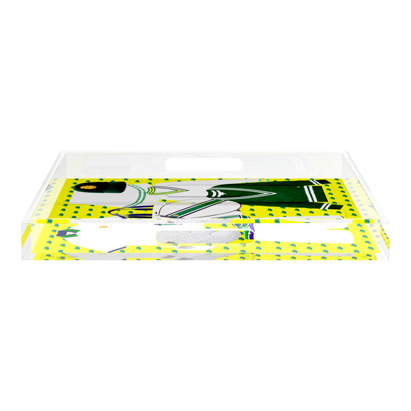 Decorative Tray, 2" H x 18" W x 18" D, Chartreuse Kelly