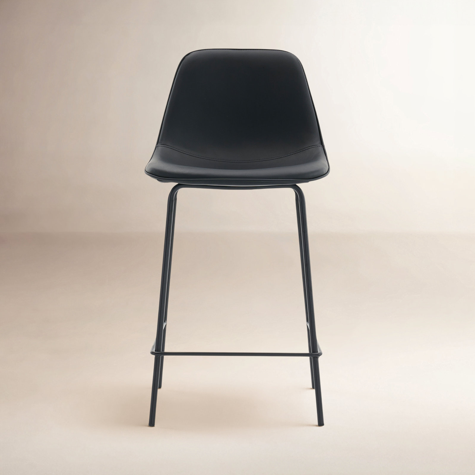 Kavi Bar and Counter Stool, Black Faux Leather, Counter Stool (24" Seat Height)