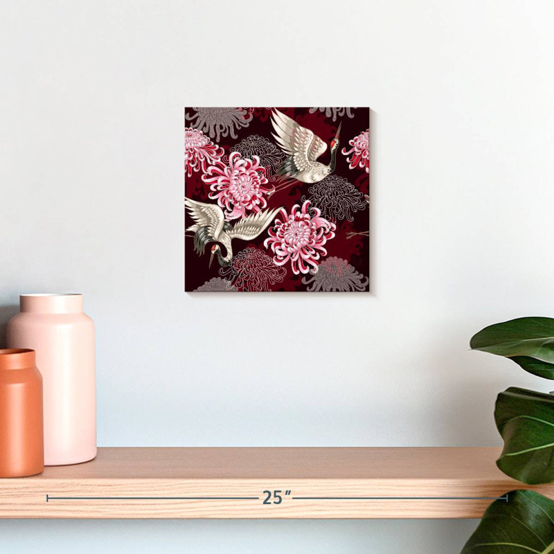 Grues chrysanthème rouge Brampt, H 10 po x l 10 po