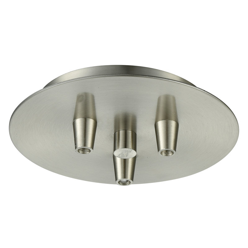 Auvent multi-port 3 lumières Boxford, Nickel satiné