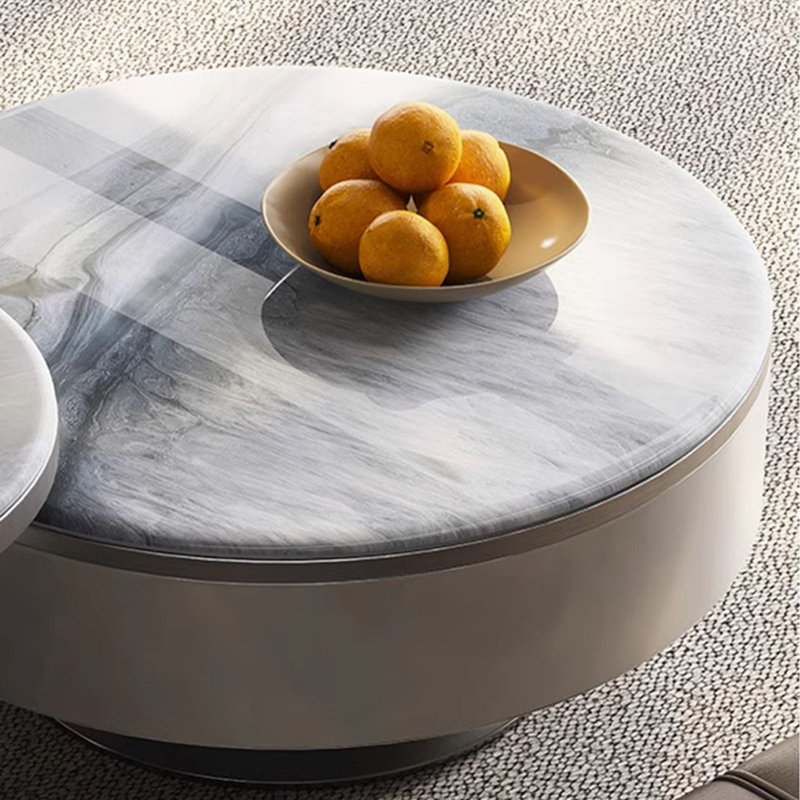 Table basse simple en pierre micro-cristalline, H 13,8 po x L 35,4 po x l 35,4 po