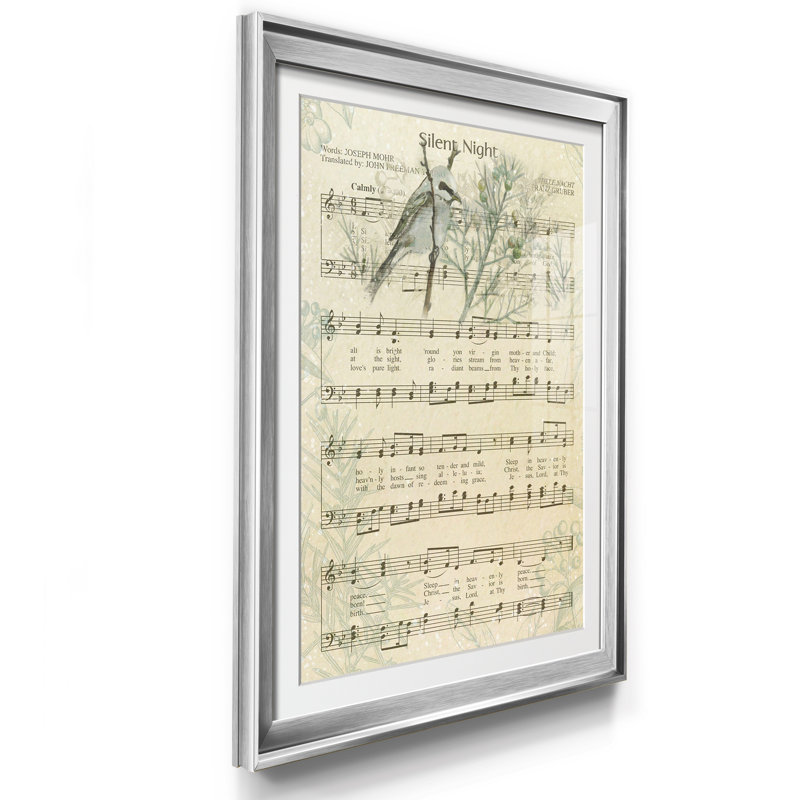 «Silent Night» par J Paul - impression encadrée sur papier, H 30,5 po x l 42,5 po x P 1,5 po, Papier avec cadre argenté