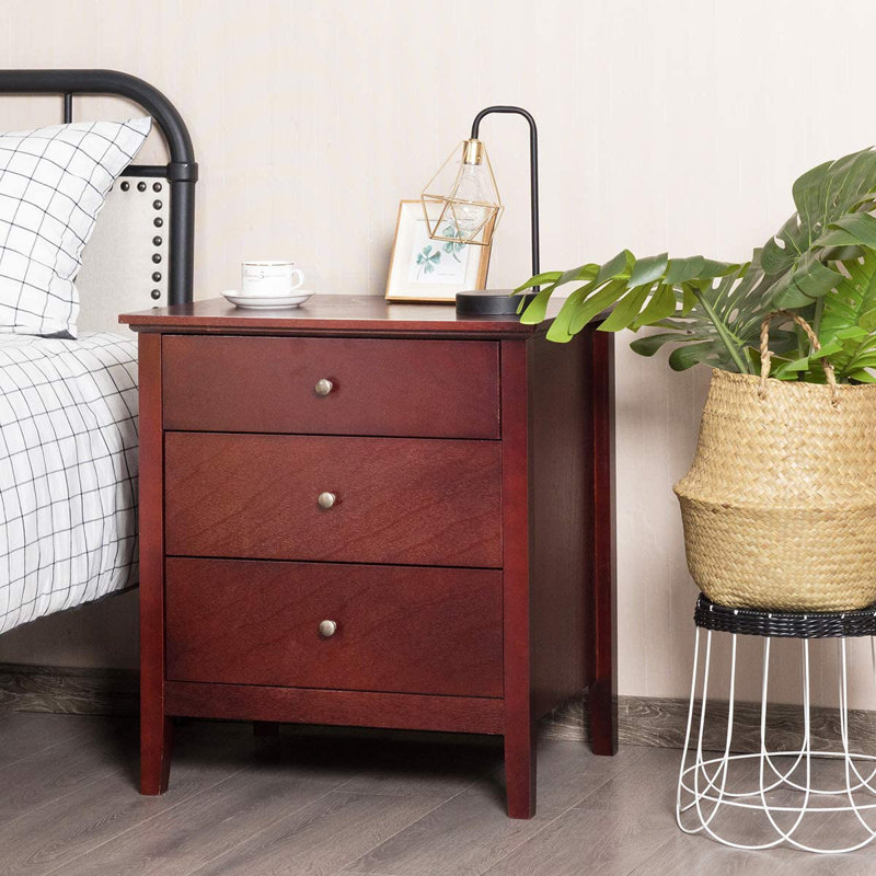 Abdulsalam 60cm W Bedside Table, Brown