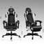 Gaming Chair Spring Cushion, Cow-Spotted Design, Height Adjustable,Headrest,Footrest&Lumbar Support-1413216564
