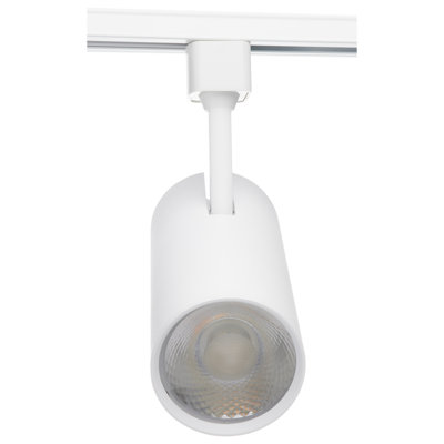 Tête de rail à DEL 30 watts cylindrique blanche avec angle de faisceau de 24 degrés
