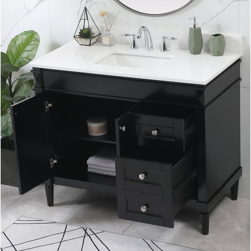 Ensemble de meuble-lavabo simple 42 po Readington, Noir, 42"