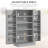 41" Cabinet Pantry, 12 Door Shelves, Double Doors, 5 Adjustable Paper Gray For Tidy Kitchen Pantry With Storage, Pasta Containers