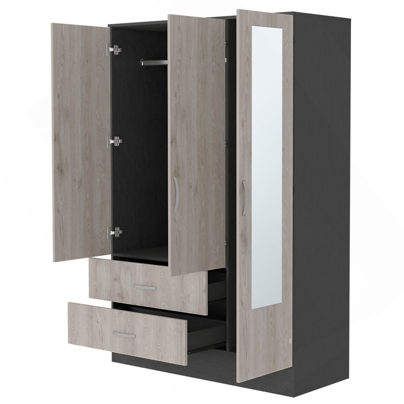 Armoire à miroir Florencia S, deux armoires avec cloisons, deux tiroirs