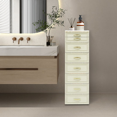 Chariot de rangement à 7 niveaux avec tiroirs, armoire de rangement mince en plastique