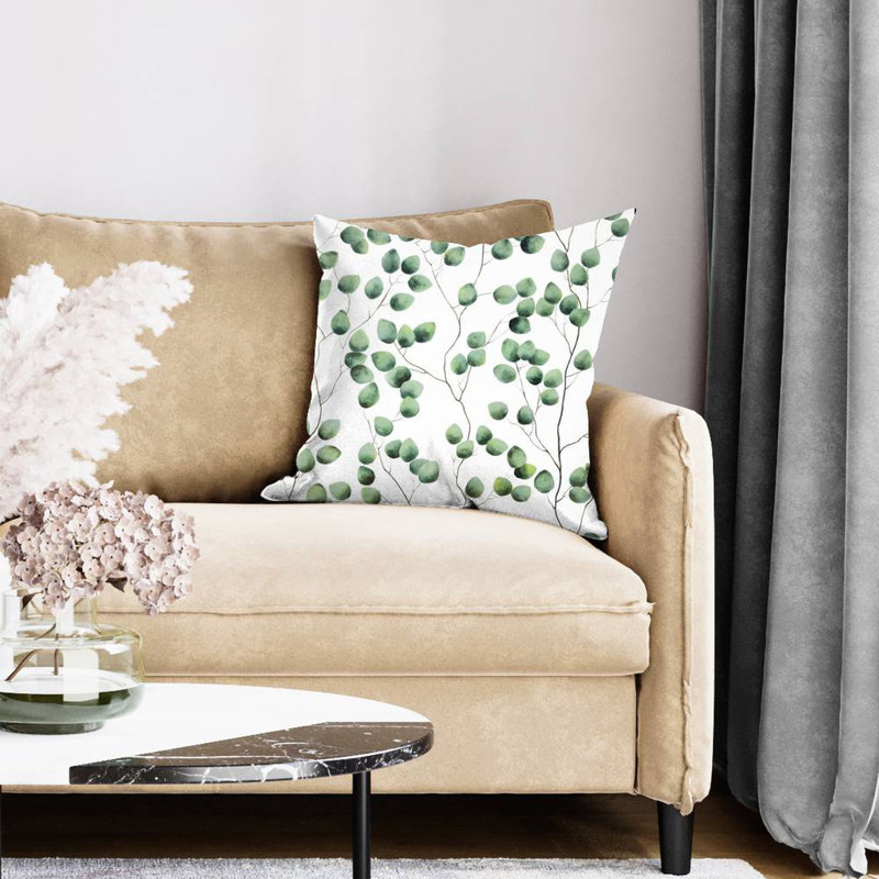 Climbing leaves - 18"x18" Throw pillow cover - Poly twill - Print on demand, 18" x 18", Pillow Cover Only - No Insert