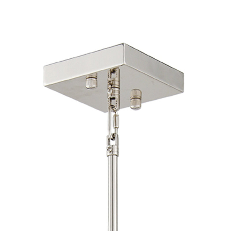 4 - Light Dimmable Lantern Geometric Chandelier, Nickel