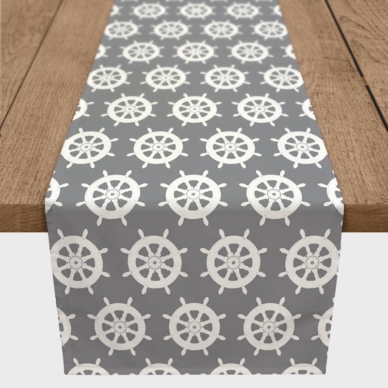 Savarese Bunny Table Runner, Grey, 90" L x 16" D, Abtract 2