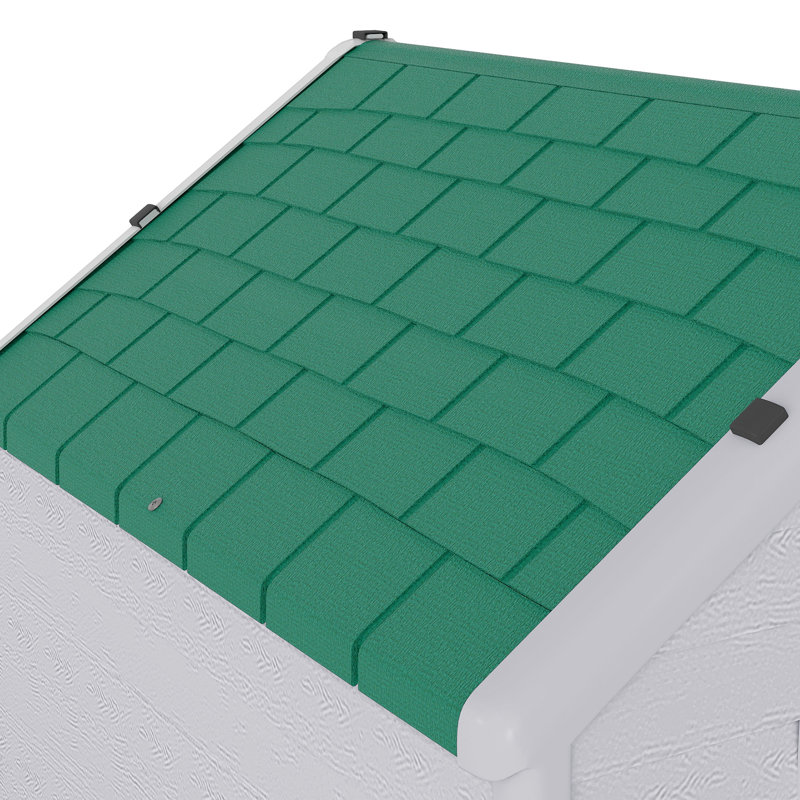 Niche pour chien en plastique Bruning, H 28 po x l 26 po x P 28,5 po, Vert/blanc