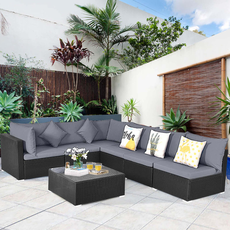 Ensemble de canapé modulaire en rotin 7 pièces 7 pièces