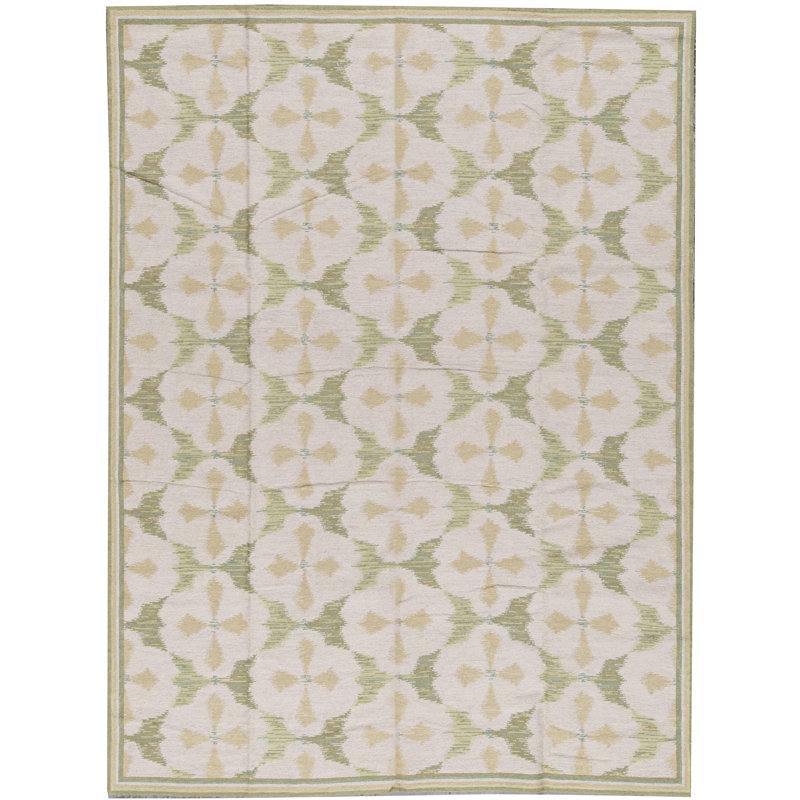 Tapis beige noué à la main de haute qualité