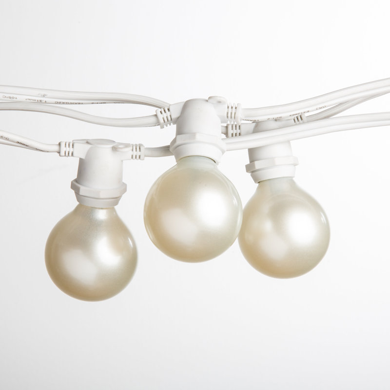 Outdoor 40 - Bulb 50'' Plug-in Globe String Light, White