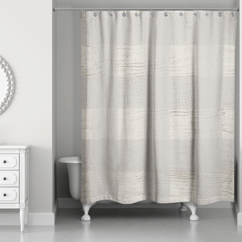 Nahshun Plaid Shower Curtain, Gray