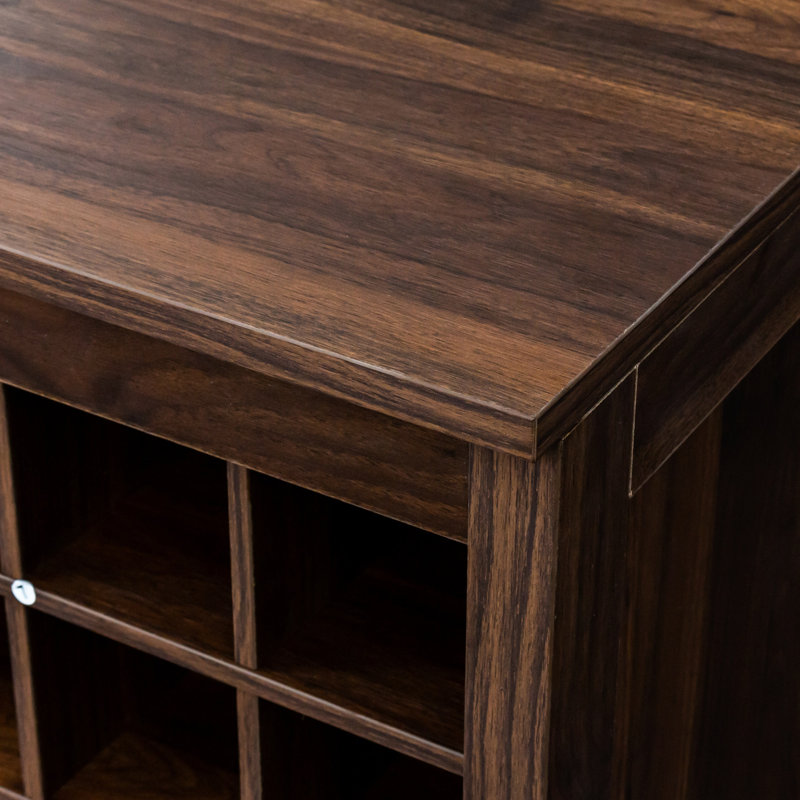 Buffet modulaire pour 32 bouteilles de vin - Finition noyer brun avec capacité 32