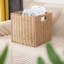 Ensemble de 4 bacs de rangement pliables en papier tissé | Paniers carrés