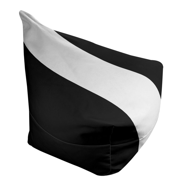 San Antonio Bean Bag Cover, 2" x 38" x 42", Black/White/Black