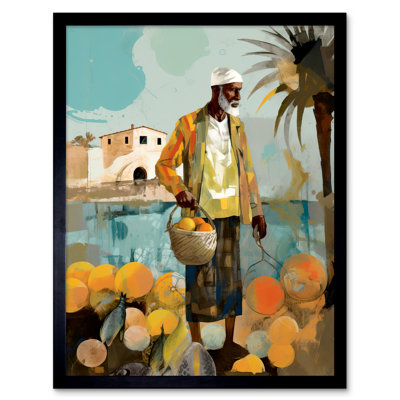 Londino Mediterranean Fisherman Preparing For The Market - Single Picture Frame Print