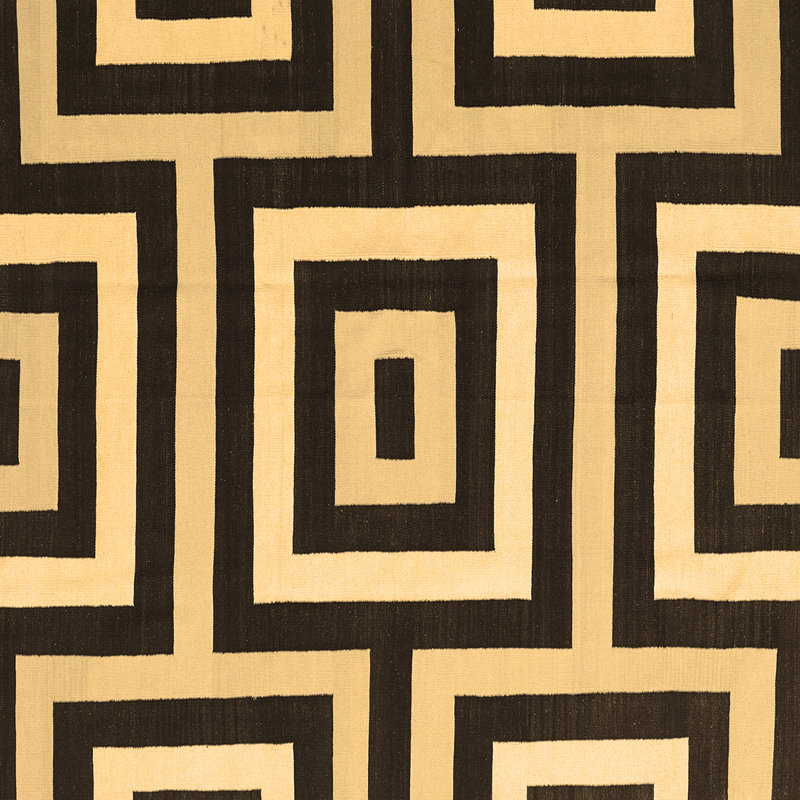 Tapis contemporains brun lavable à la machine 2780, Carré de 6 pi