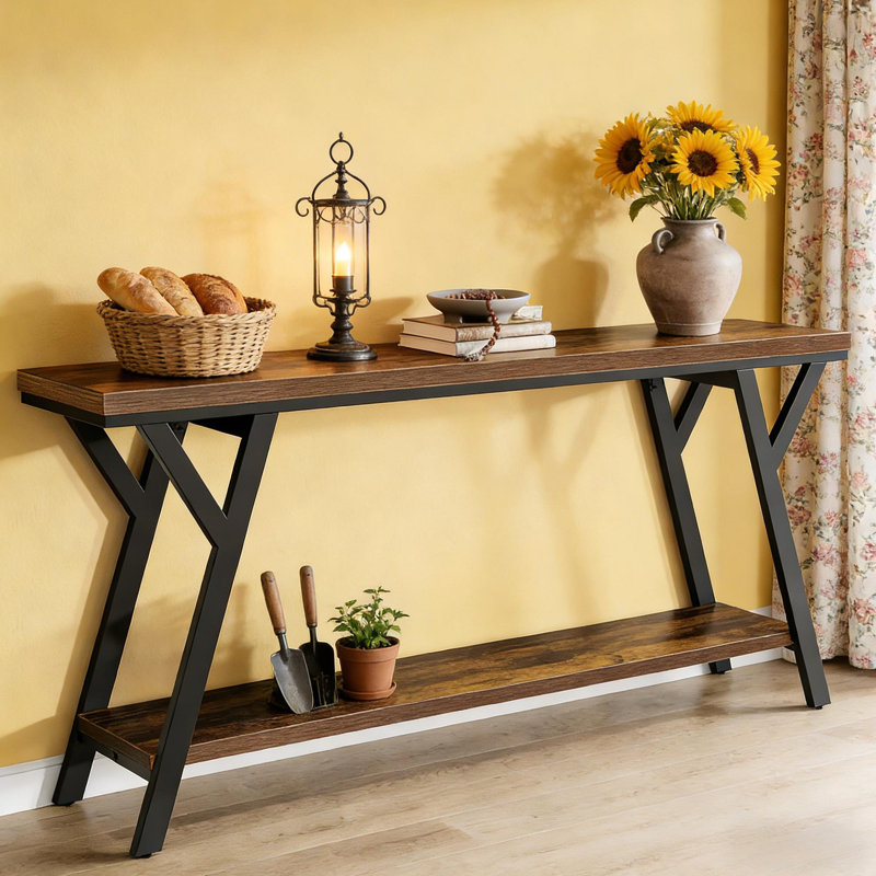 Table de canapé, console à 2 niveaux, canapé de table
