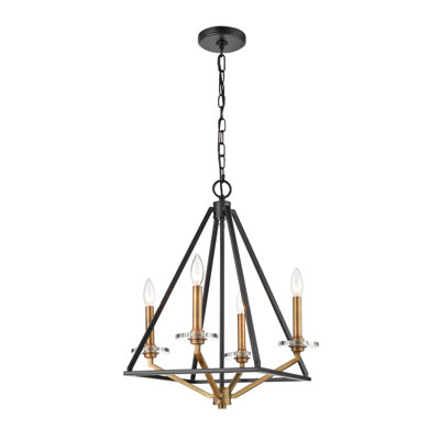 Lustre géométrique à 4 lumières de style bougie Guerande