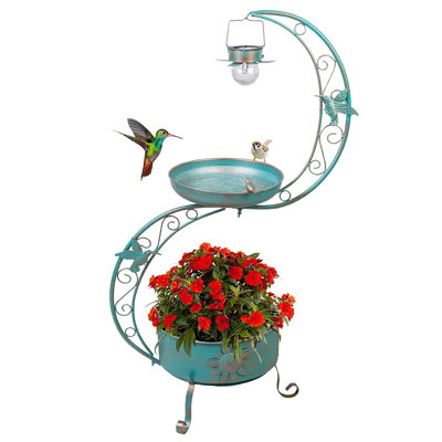 Bain d'oiseaux extérieur avec lumière solaire