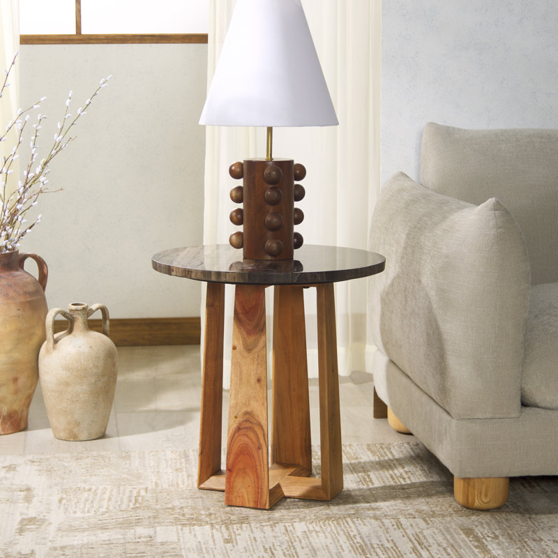 Table de bout Amberly, Brun, Naturel